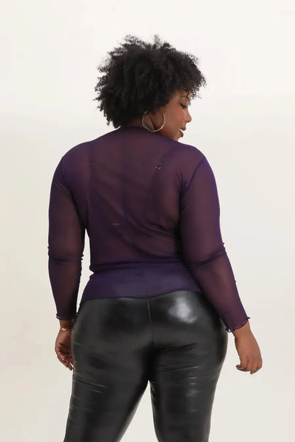 Haut Transparent - Tops - Couleur Chocolat ou Prune YOPHIY CURVES