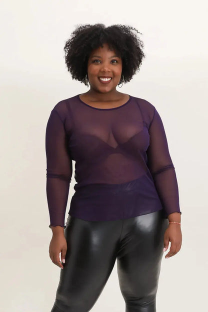 Haut Transparent - Tops - Couleur Chocolat ou Prune YOPHIY CURVES