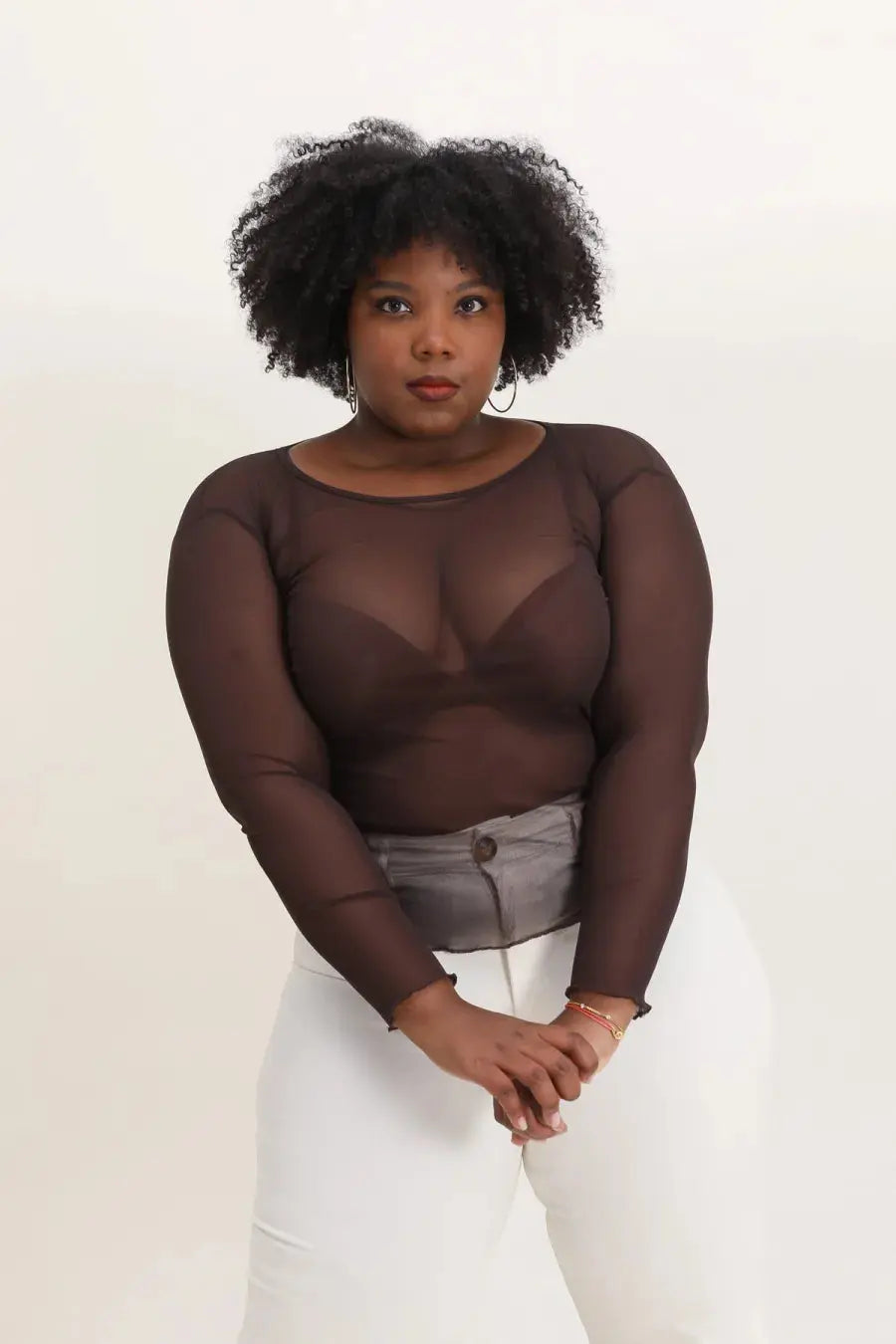 Haut Transparent - Tops - Couleur Chocolat ou Prune YOPHIY CURVES