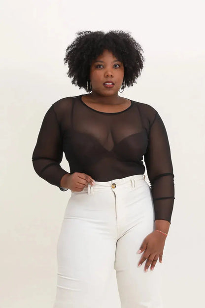 Haut Transparent - Top - Noir - YOPHIY CURVES