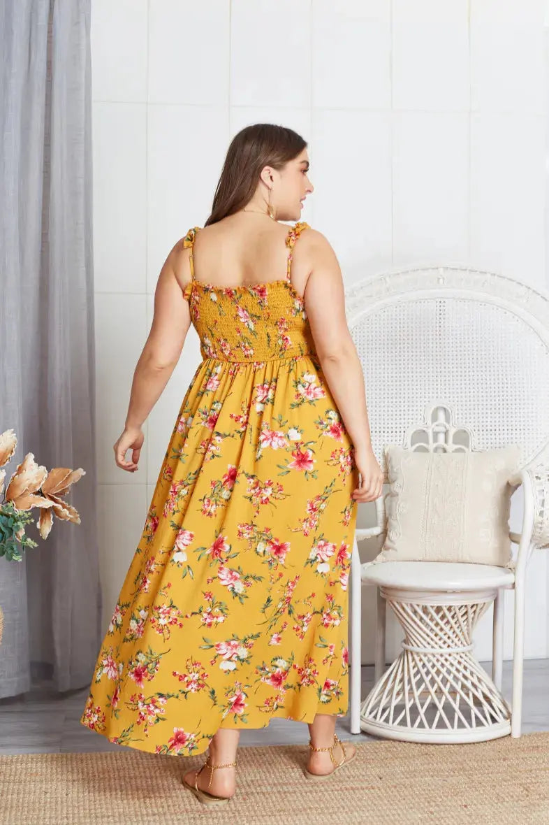 *Robe Jaune à Motifs Floral YOPHIY CURVES