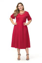 Robe Rouge Col Maille Tendance YOPHIY CURVES